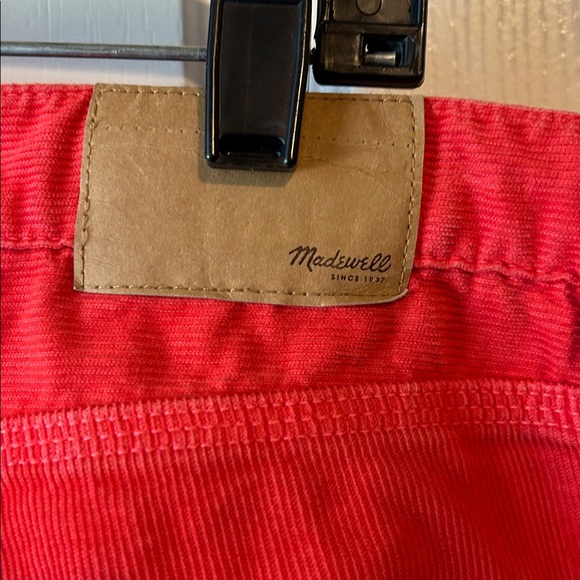 Madewell Cherry Red Corduroy Trousers Preppy Fall Tailgate Academia Mobwife - Picture 4 of 5